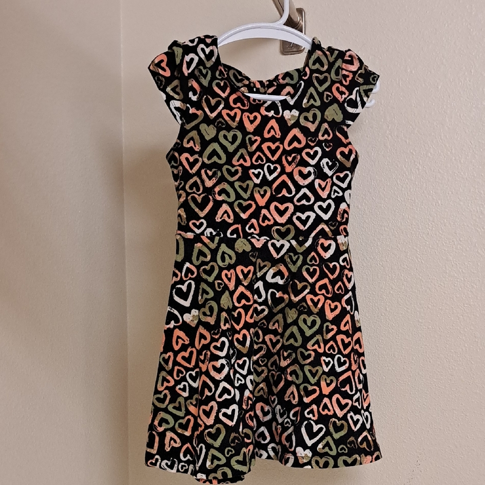 Epic Threads Kids Dress with Heart Pattern - Black, Green, Orange, White